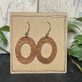 Copper earrings. Oval earrings with stainless steel earring hooks #10
