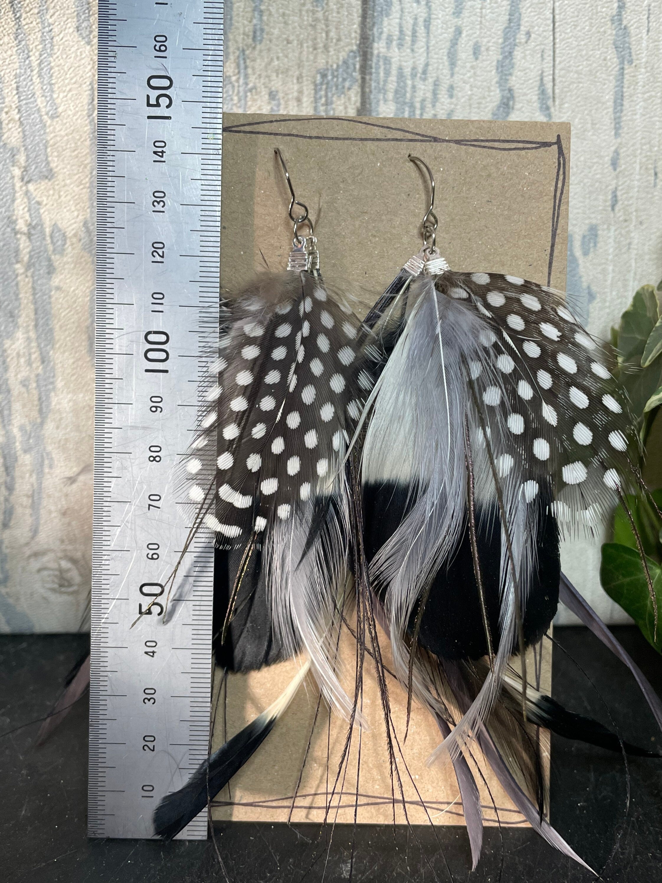 Real feather earrings