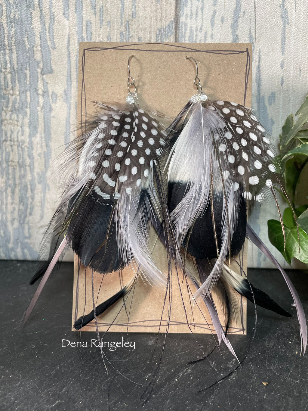 Real feather earrings