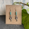 Seahorse earrings. Turquoise earrings #132