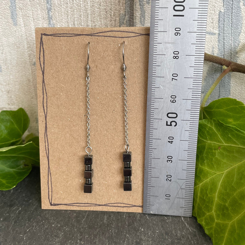 Magnetic hematite earrings #123
