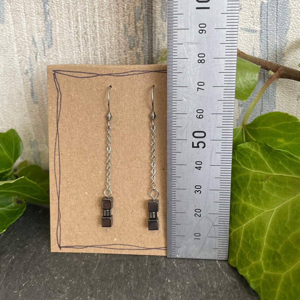 Magnetic hematite earrings #130