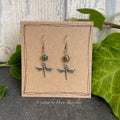 Rainbow hematite earrings. Dragonfly earrings #128