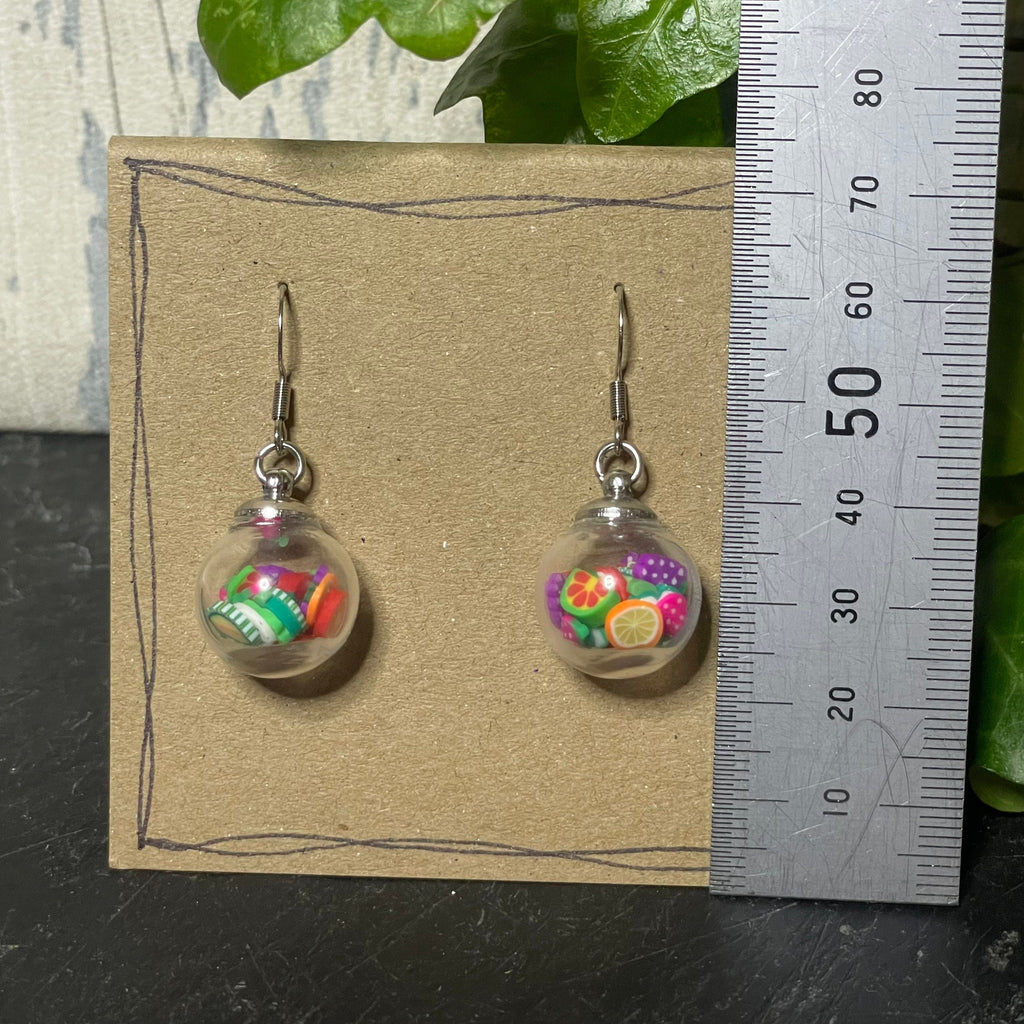 Bauble earrings, fruit filled earrings #19