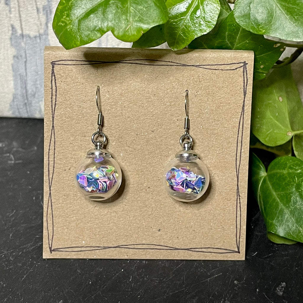 Bauble earrings, sequin filled earrings #18