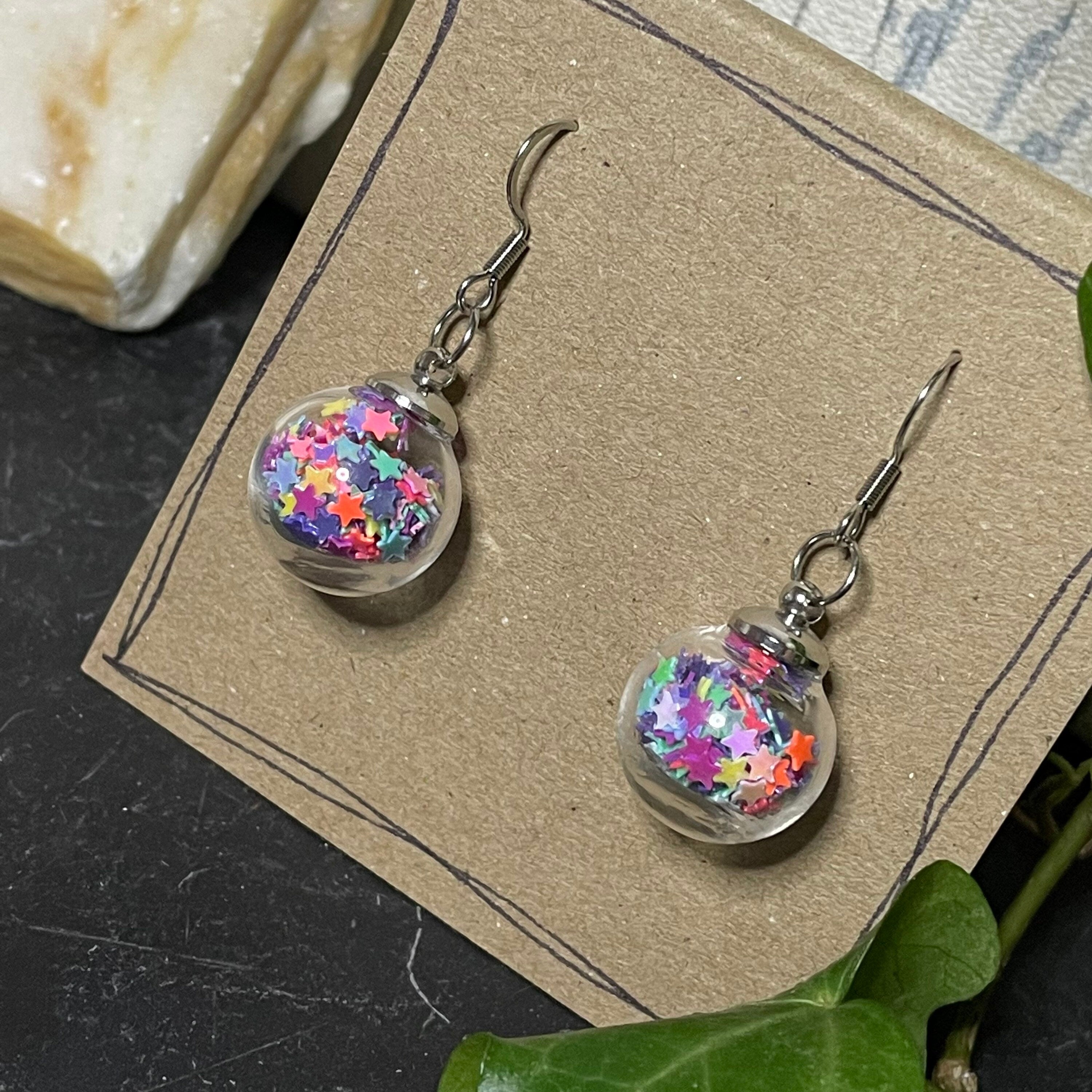 Bauble earrings, star earrings #25