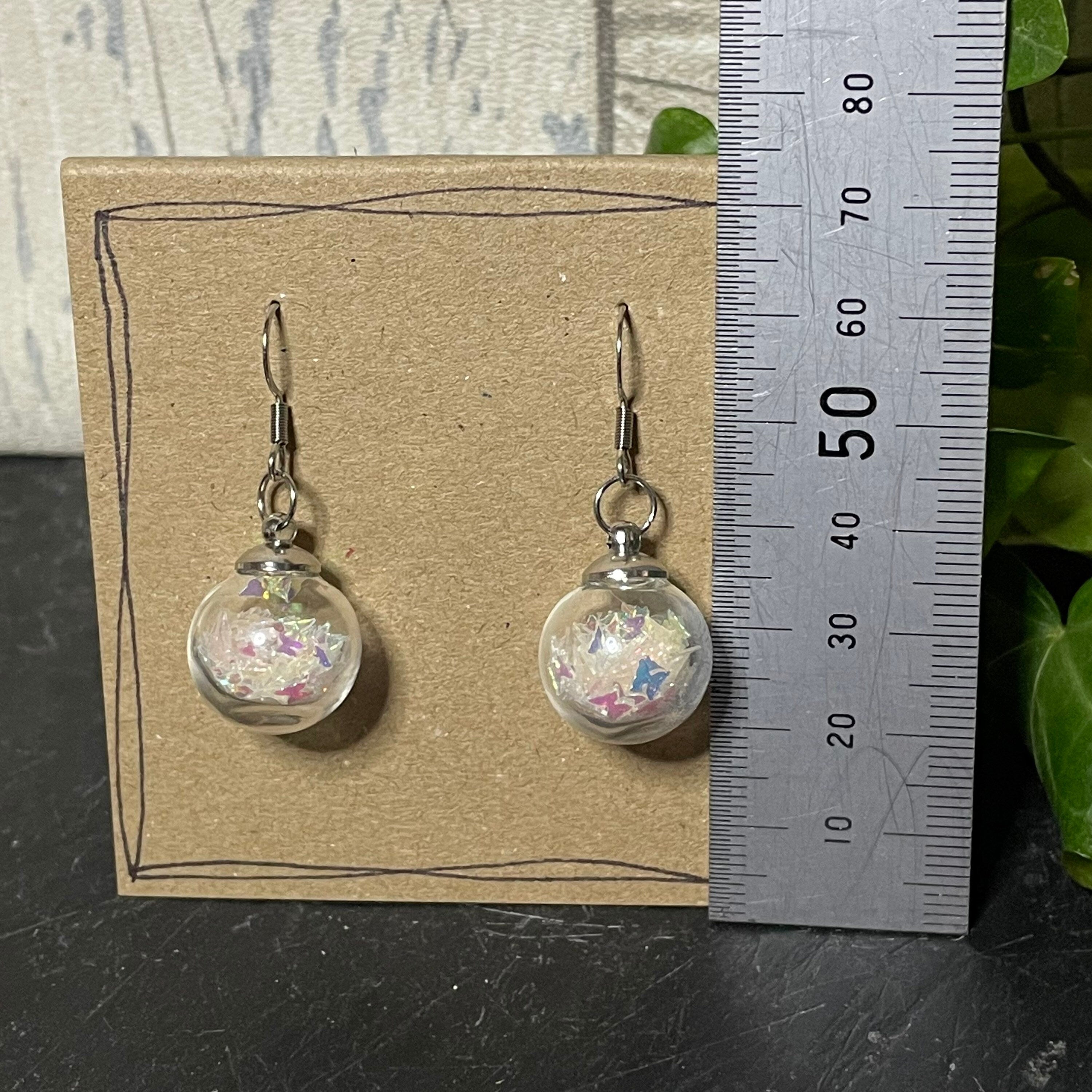 Bauble earrings, butterfly earrings #30