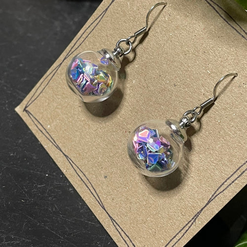 Bauble earrings, sequin filled earrings #18
