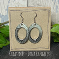 Painted grey earrings with stainless steel earring hooks. Grey earrings. Disc earrings #33