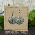 Painted grey earrings with stainless steel earring hooks. Grey earrings. Disc earrings #40