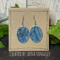 Painted blue earrings with stainless steel earring hooks. Blue earrings. #42