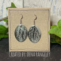 Painted grey earrings with stainless steel earring hooks. Grey earrings. Disc earrings #46