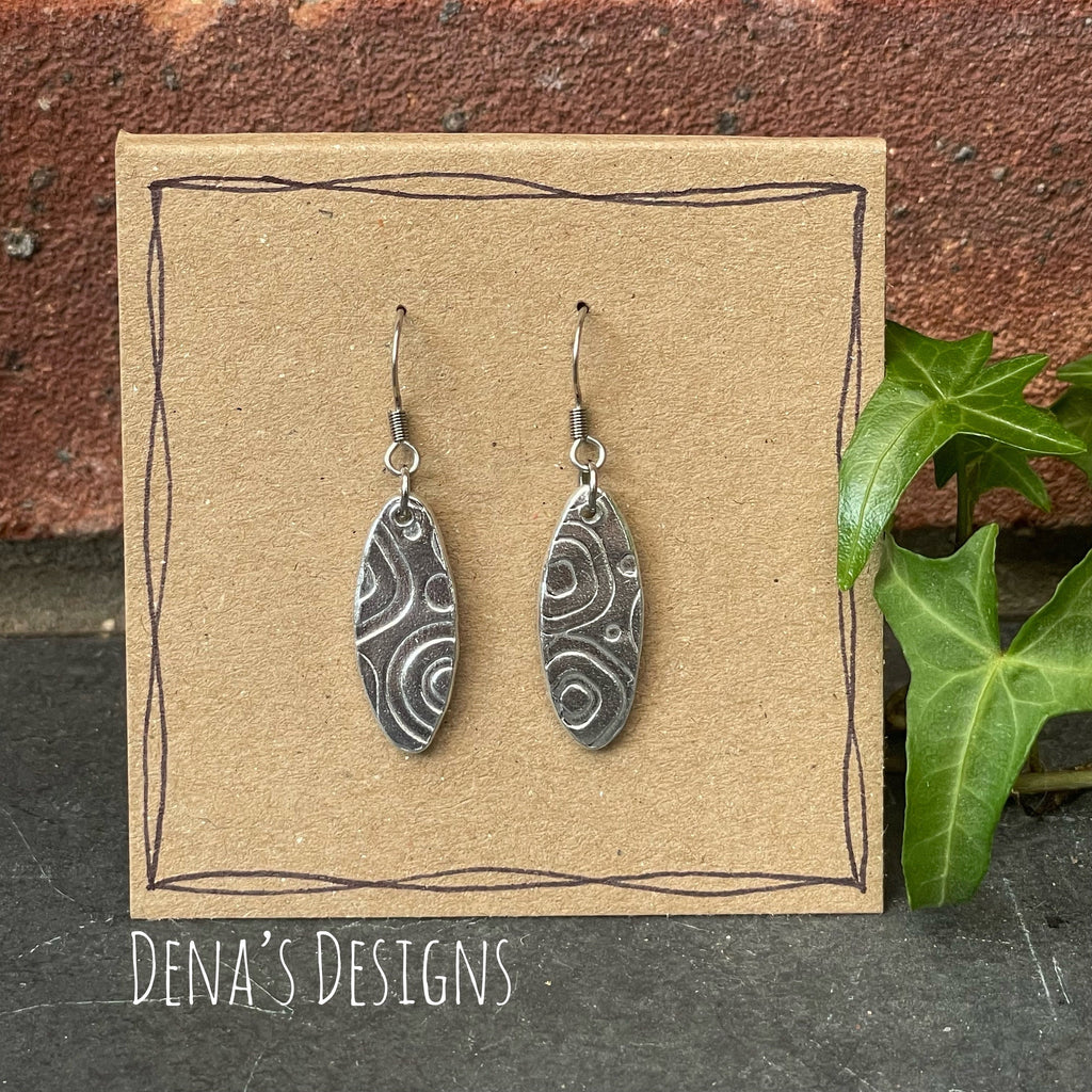 Textured oval earrings #145