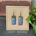 Blue and purple copper earrings. Copper earrings. earrings #151