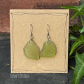 Green natural Norfolk sea glass earrings with stainless steel earring hooks. #163