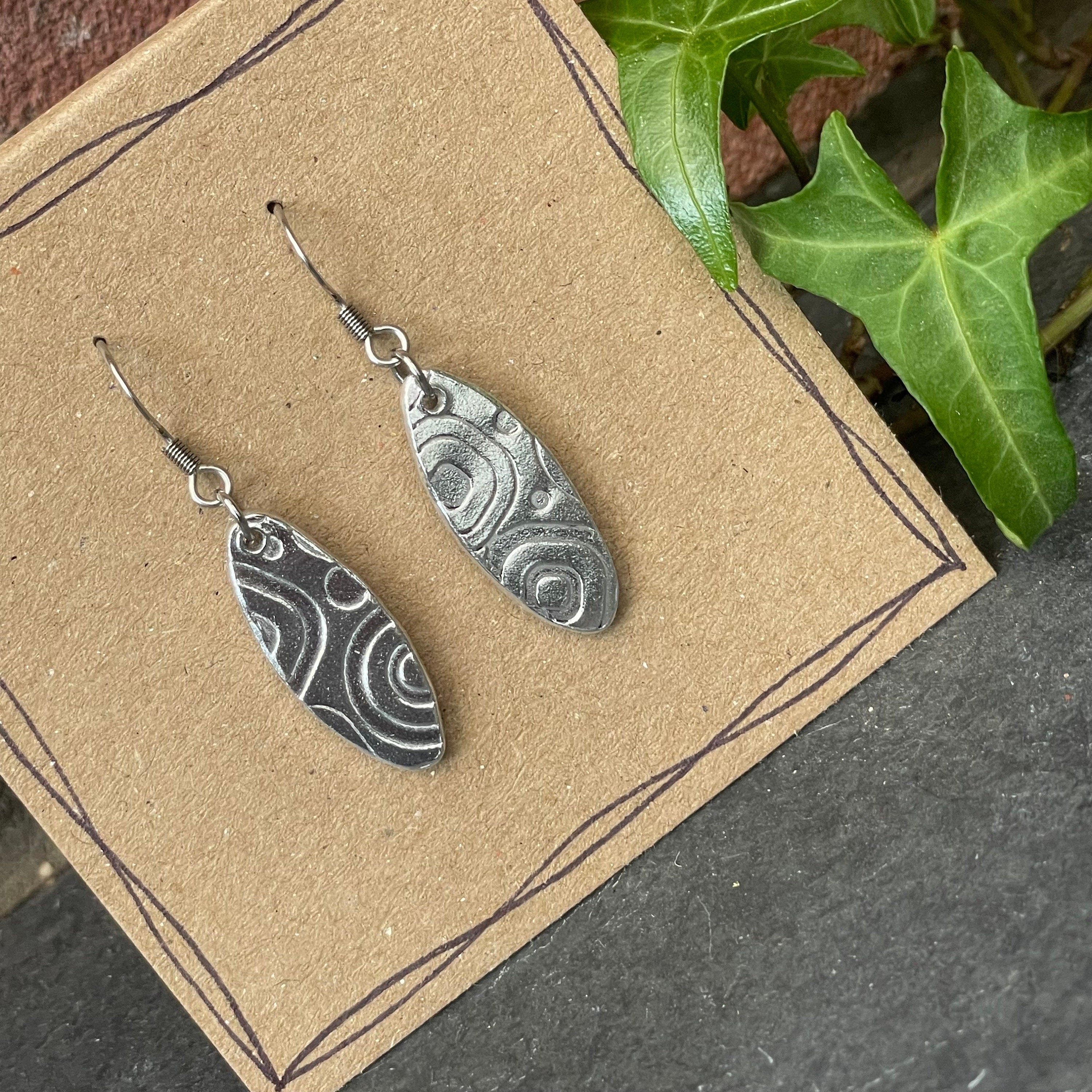 Textured oval earrings #145