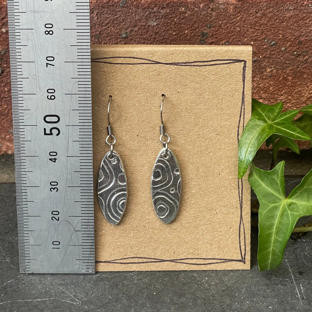 Textured oval earrings #145