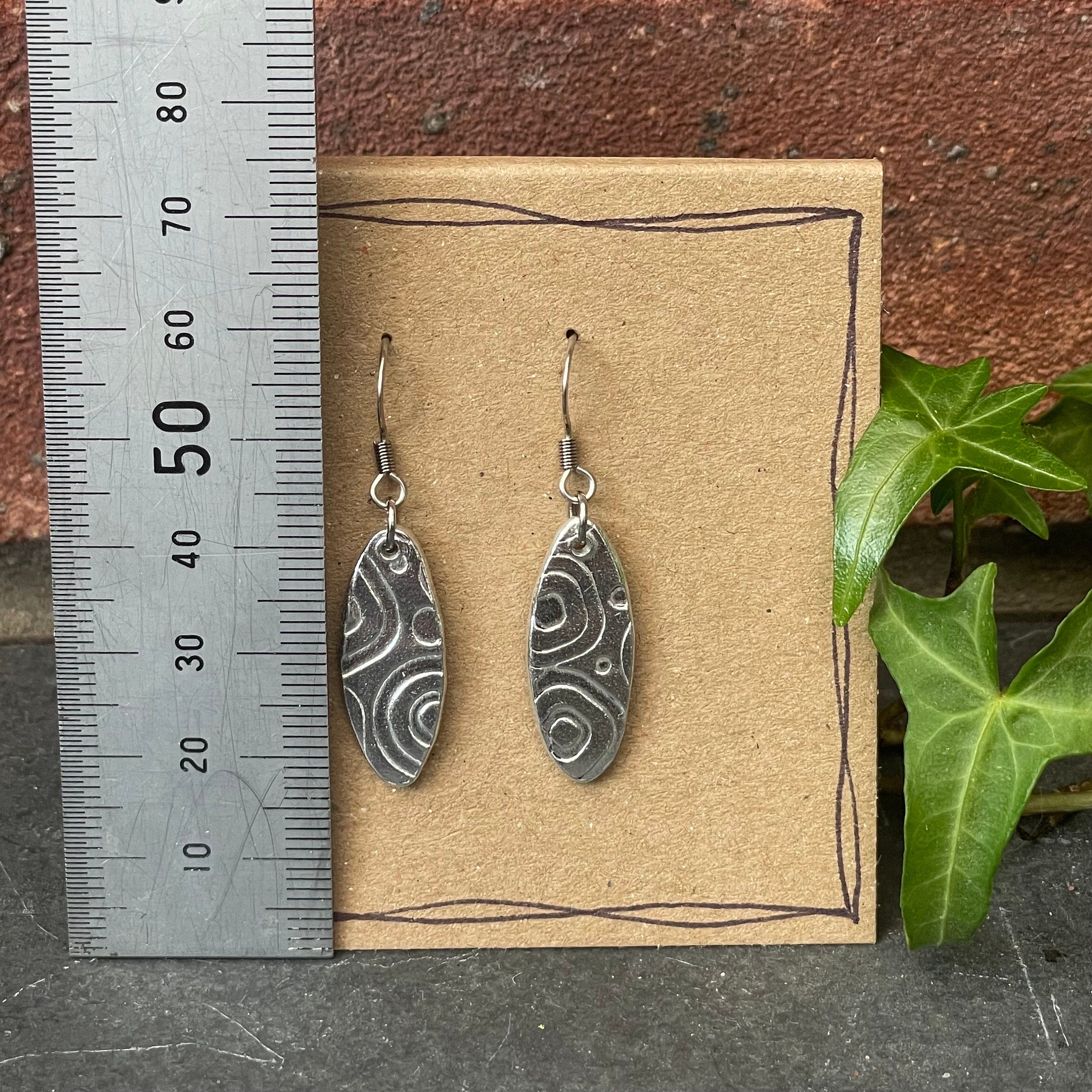Textured oval earrings #145