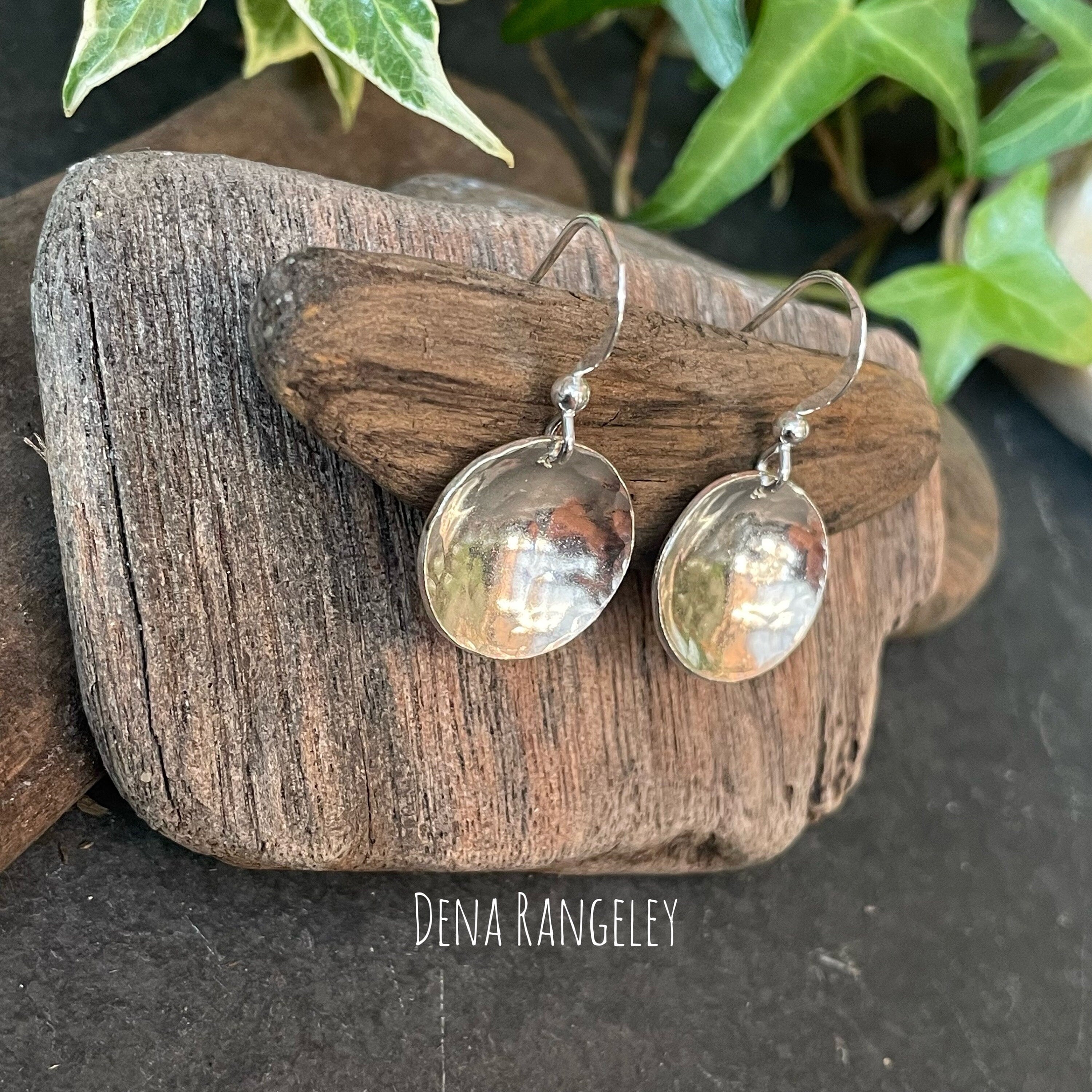 Sterling silver textured earrings.