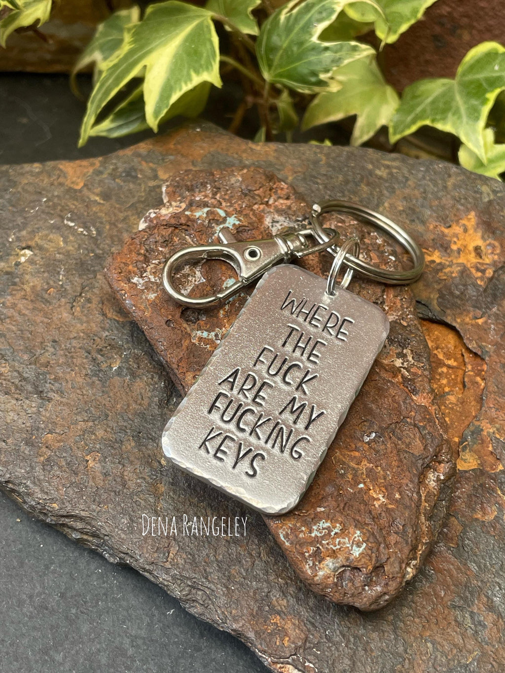 Sweary keyring. Where are my keys. Profanity keyring. Sweary keyring. Hand stamped keyring. Where the fuck are my fucking keys
