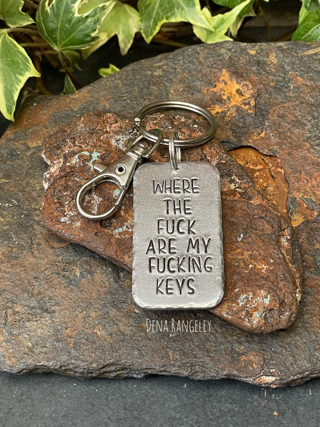 Sweary keyring. Where are my keys. Profanity keyring. Sweary keyring. Hand stamped keyring. Where the fuck are my fucking keys