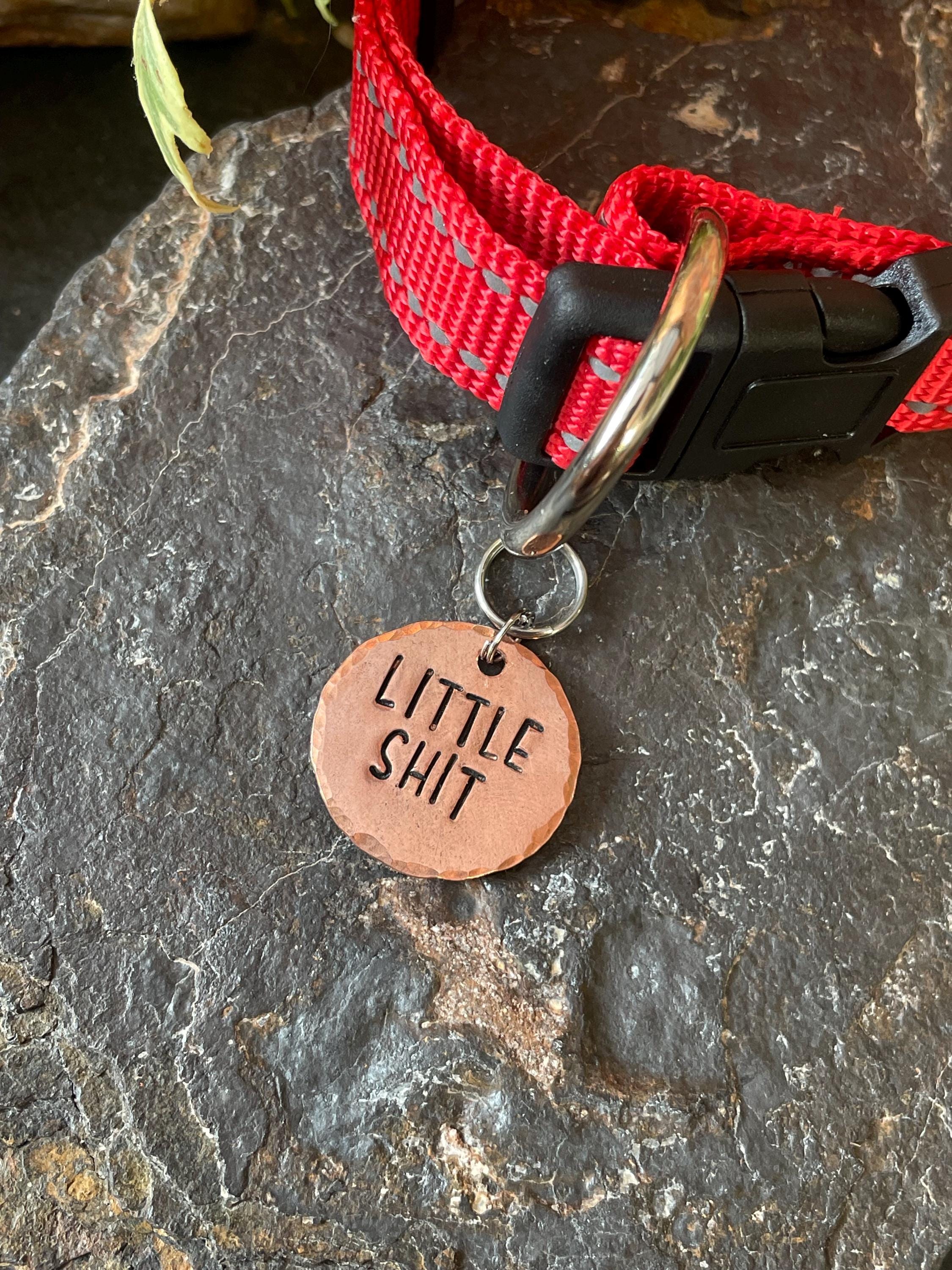 Little shit tag. Novelty dog tag. Little shit charm