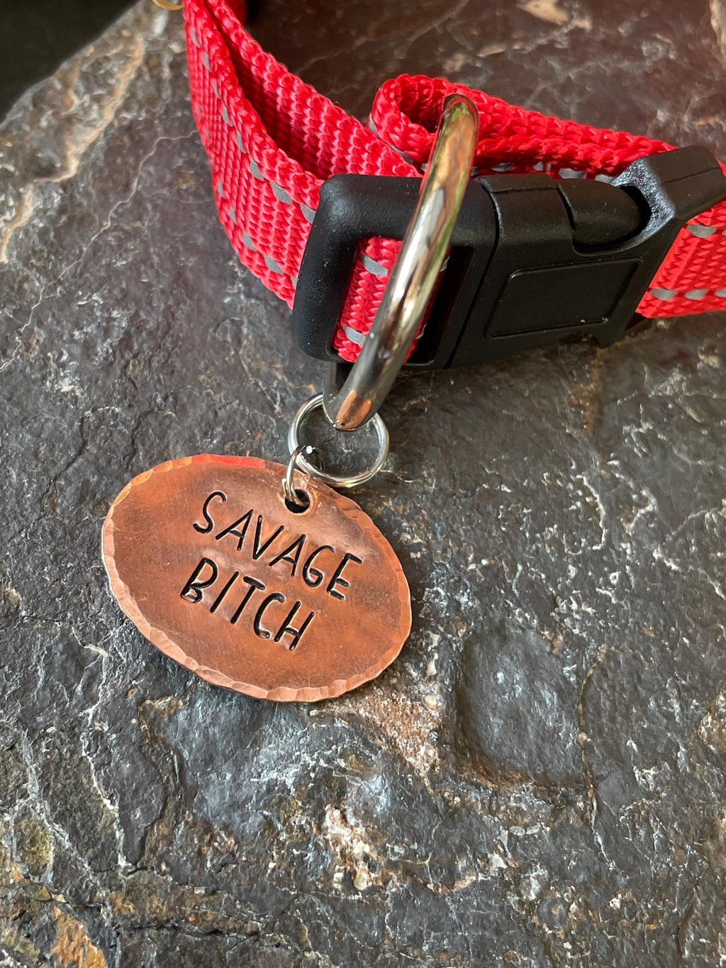 Savage bitch tag. Novelty dog tag. Savage bitch charm