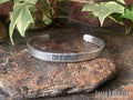 Hand stamped cuff bracelet. Dreamer cuff bracelet. Aluminium cuff bracelet. Inspiring cuff bracelet
