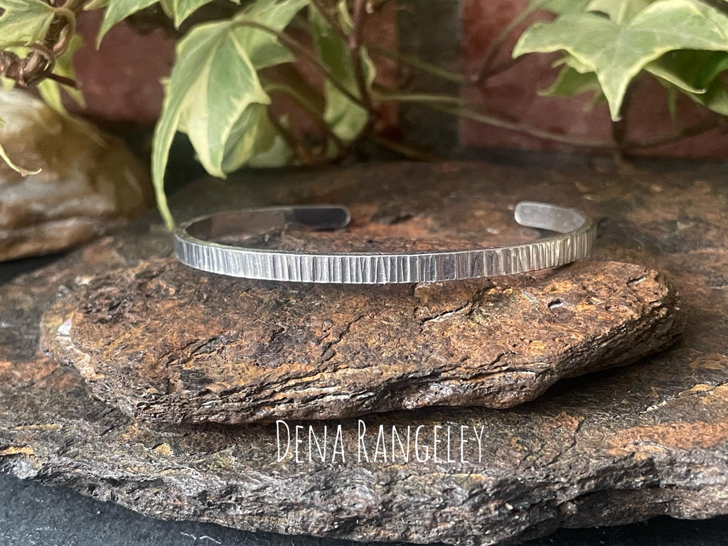 Hand stamped cuff bracelet. Hammered cuff bracelet. Aluminium cuff bracelet. Hammered bracelet. Textured bracelet