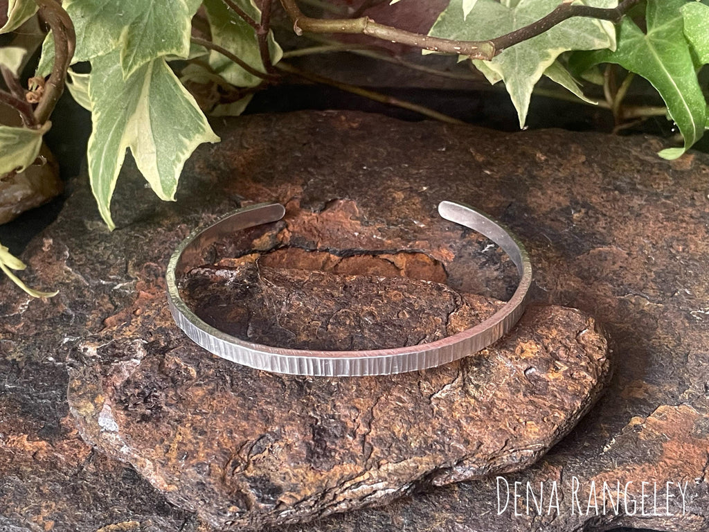Hand stamped cuff bracelet. Hammered cuff bracelet. Aluminium cuff bracelet. Hammered bracelet. Textured bracelet
