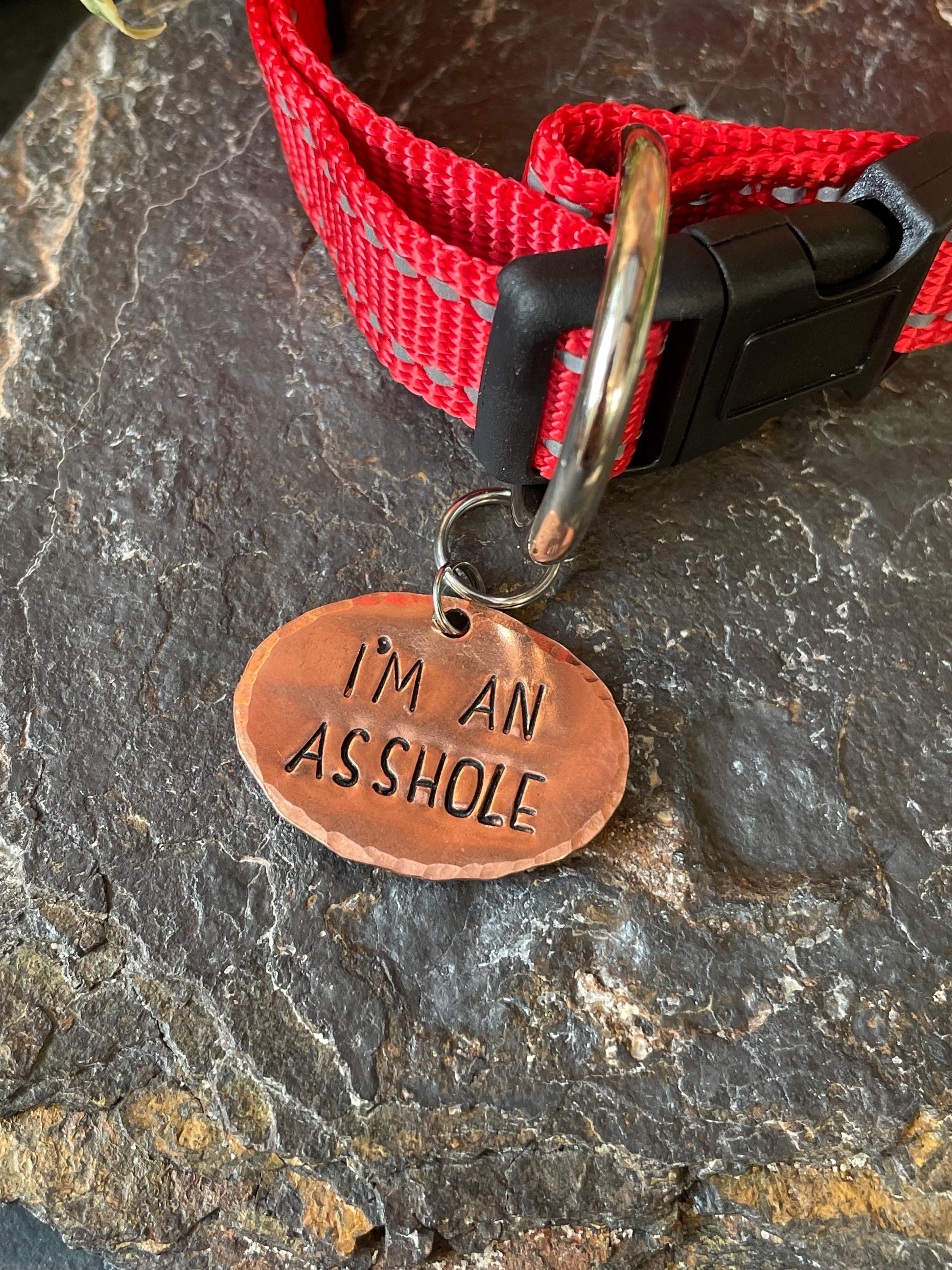 I’m an asshole tag. Novelty dog tag. Asshole charm