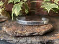 Hand stamped cuff bracelet. Follow your dreams cuff bracelet. Aluminium cuff bracelet. Inspiring cuff bracelet