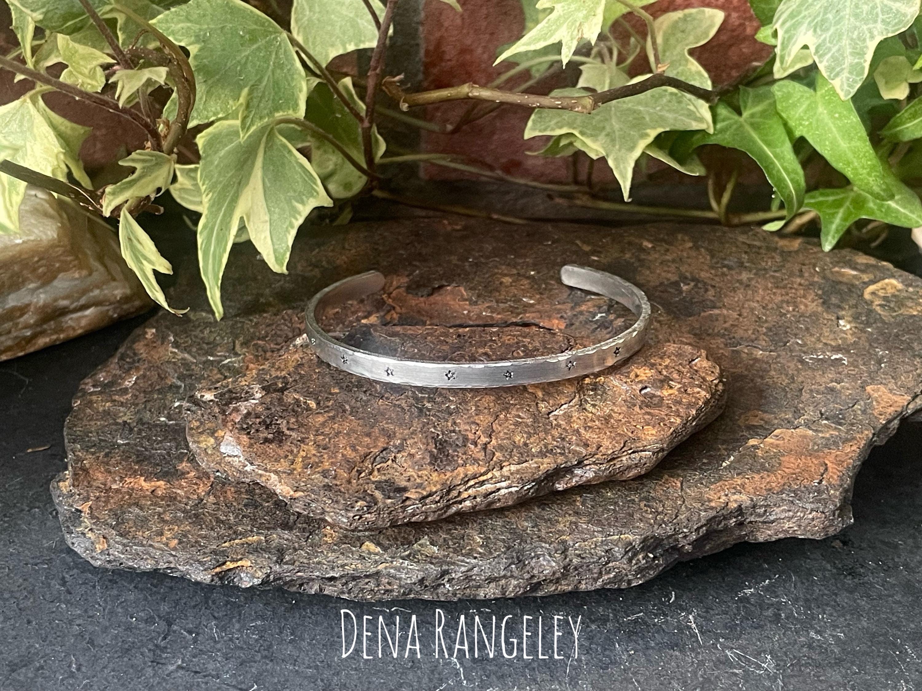 Hand stamped cuff bracelet. Star cuff bracelet. Aluminium cuff bracelet. Star bracelet