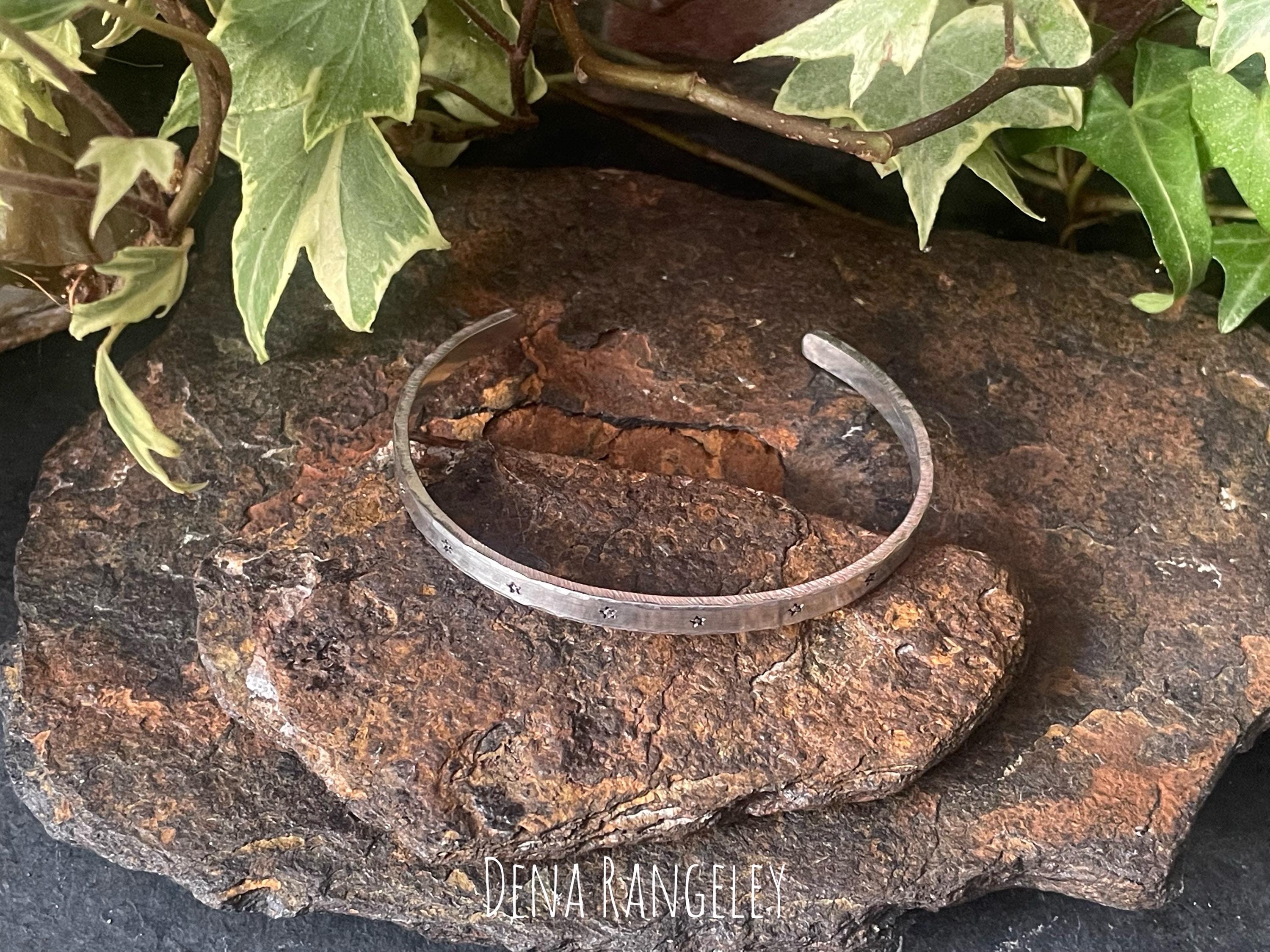 Hand stamped cuff bracelet. Star cuff bracelet. Aluminium cuff bracelet. Star bracelet