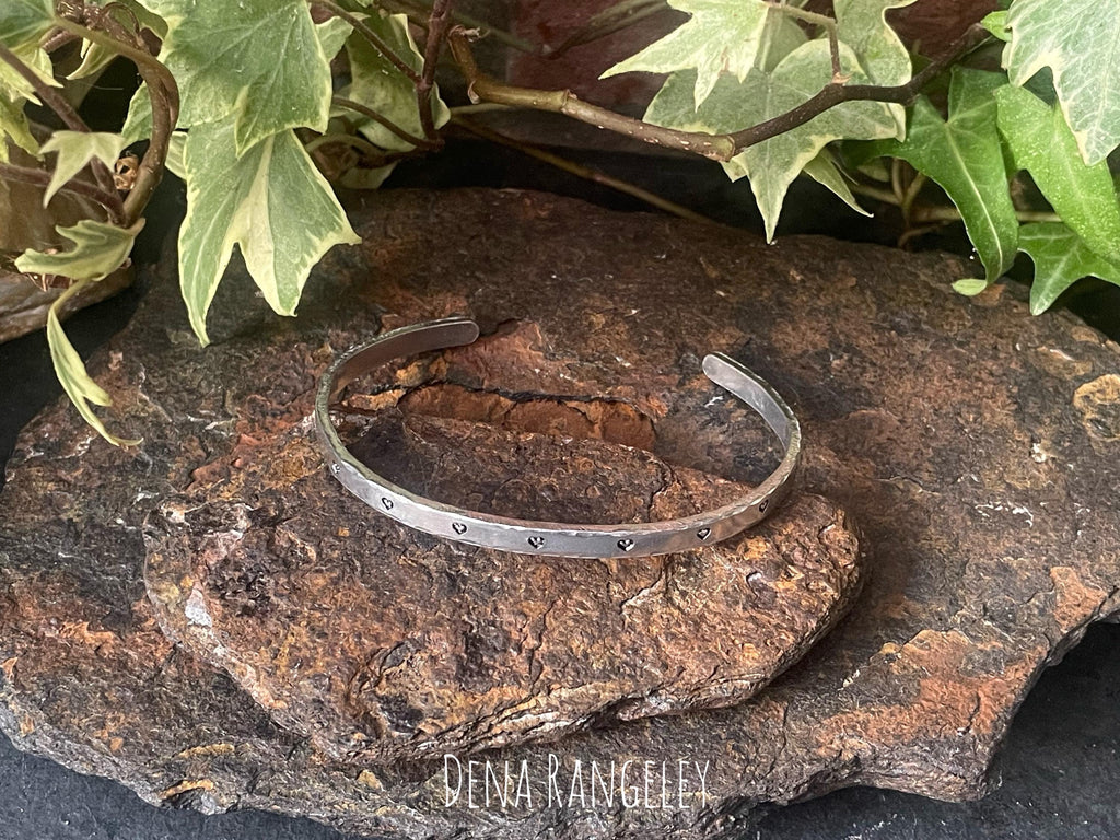 Hand stamped cuff bracelet. Hearts cuff bracelet. Aluminium cuff bracelet. Heart bracelet
