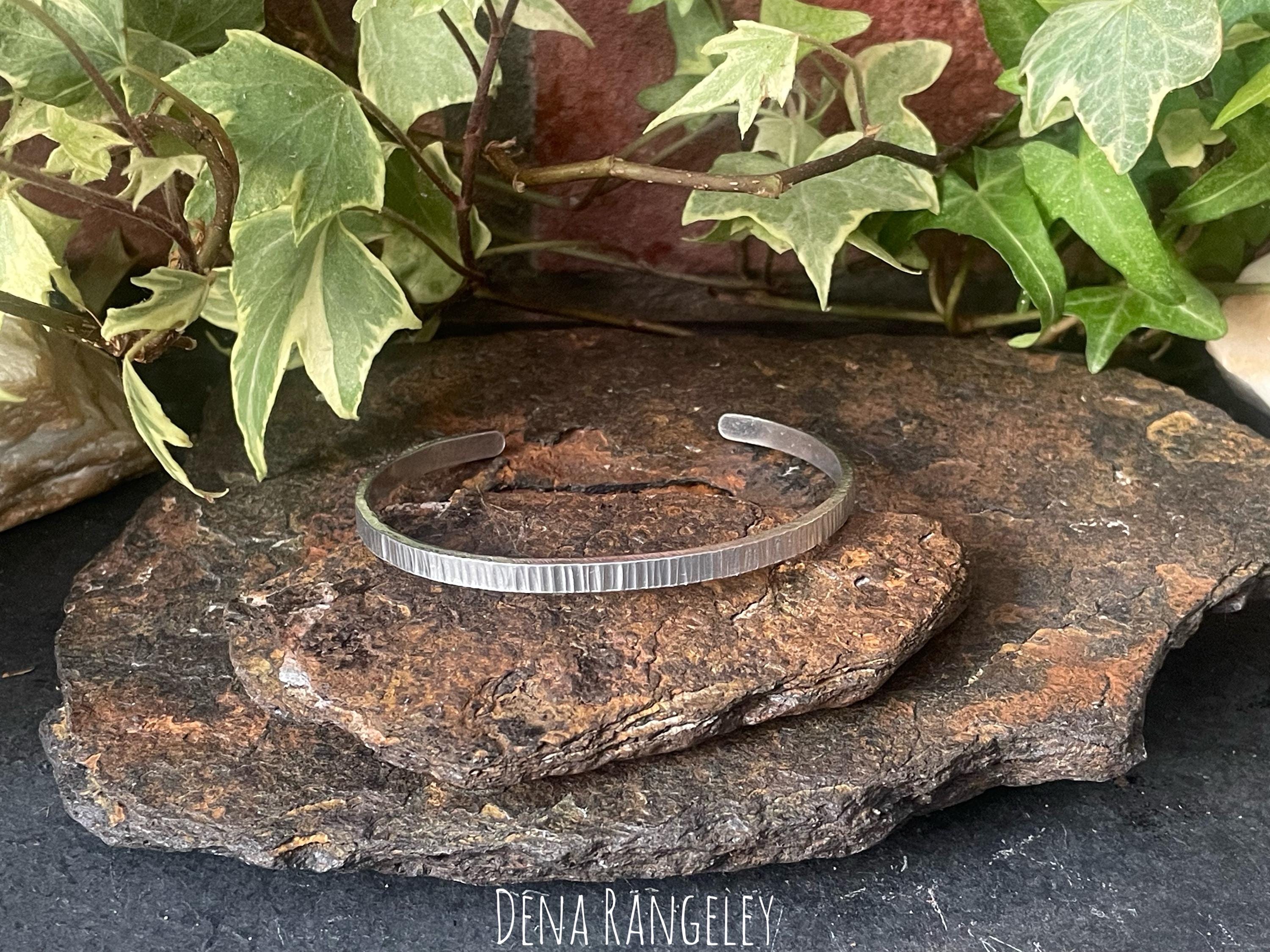 Hand stamped cuff bracelet. Hammered cuff bracelet. Aluminium cuff bracelet. Hammered bracelet. Textured bracelet