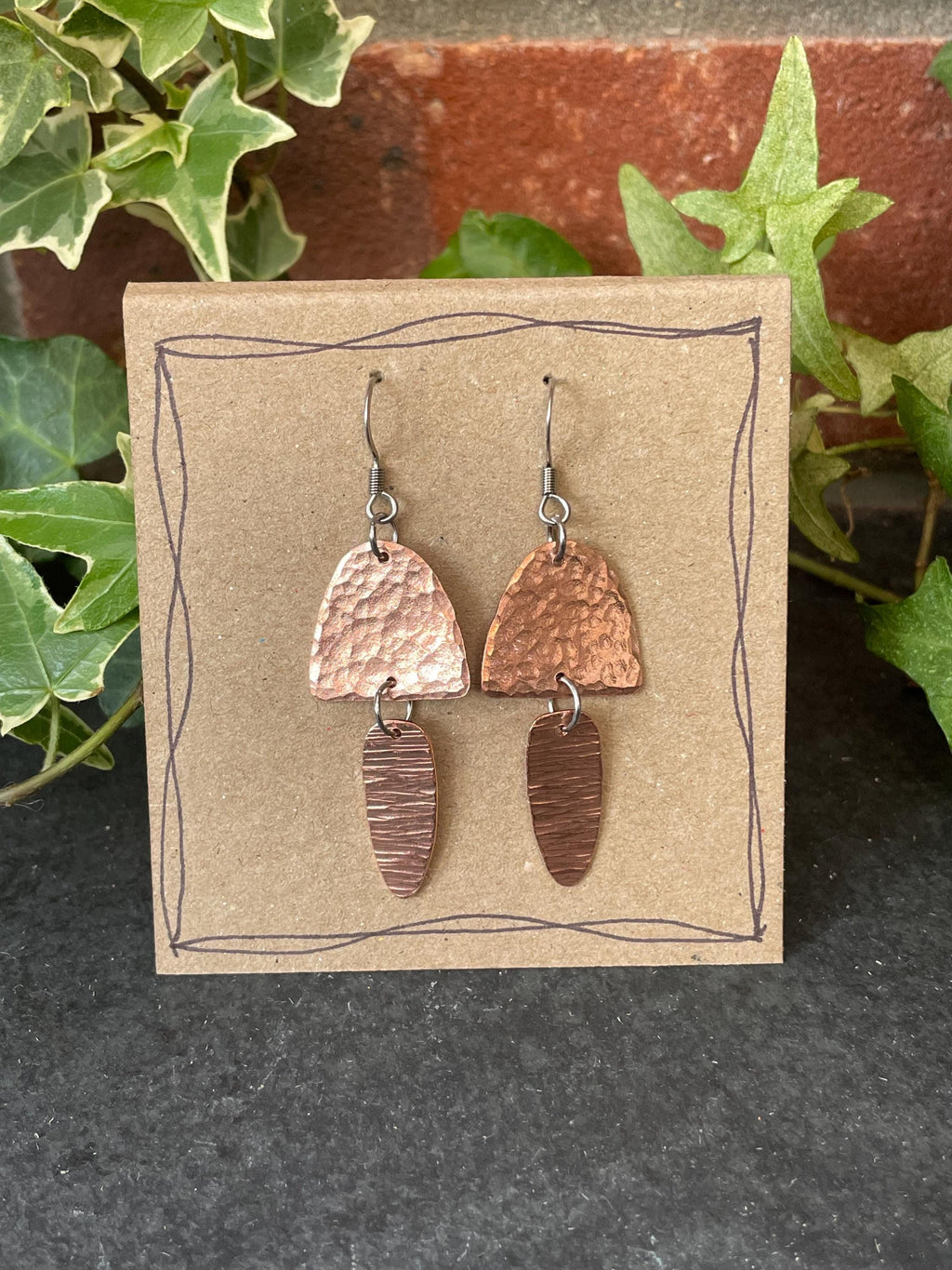 Copper earrings #49
