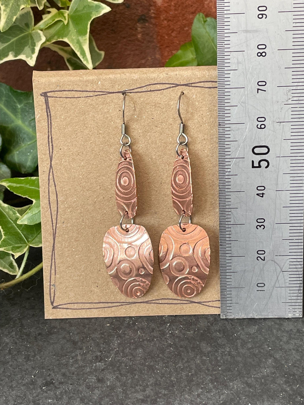 Copper earrings #21