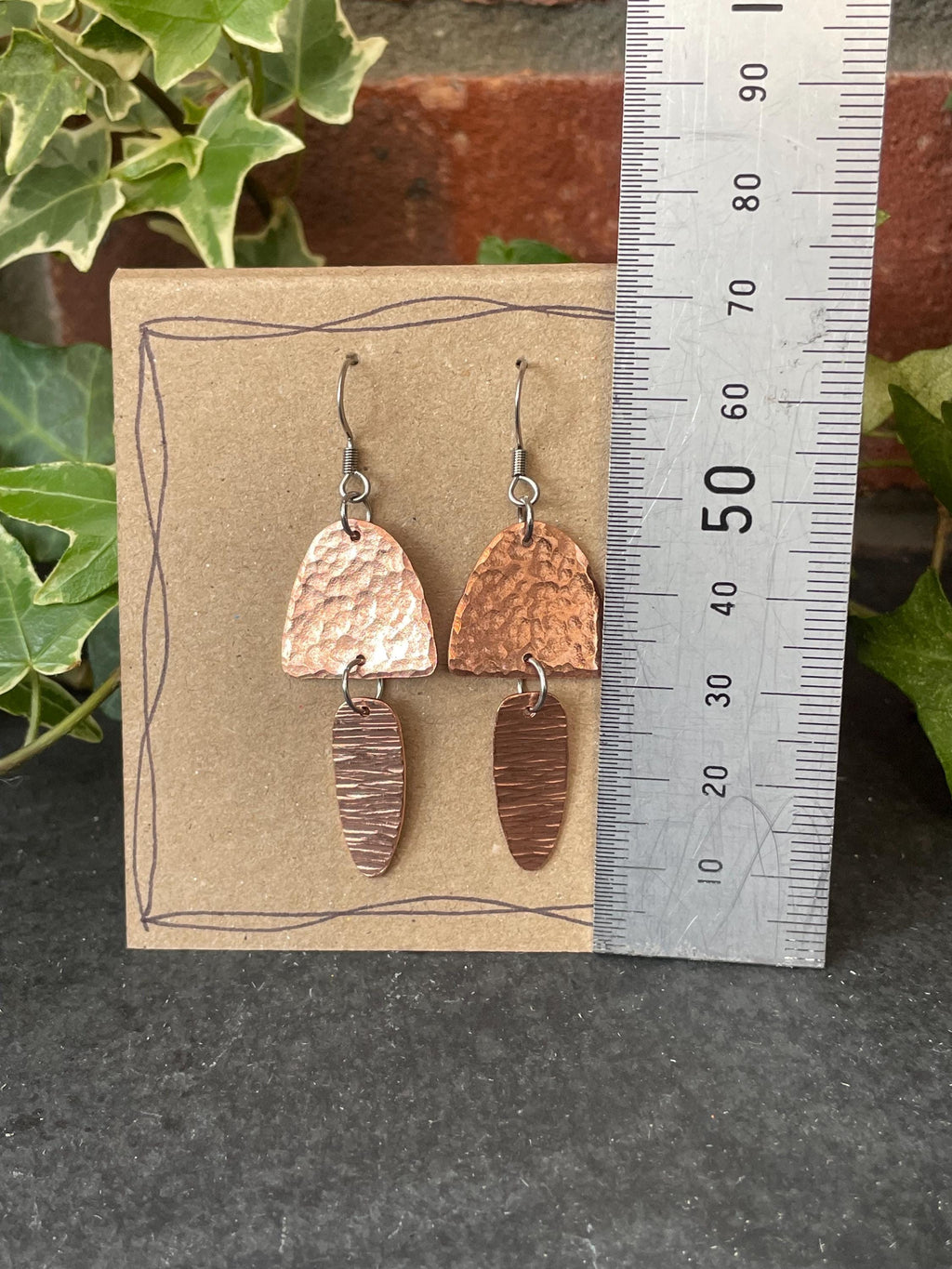 Copper earrings #49