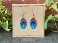 Blue copper earrings. Oval earrings. earrings. #20