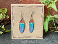 Blue copper earrings. Oval earrings. earrings. #44