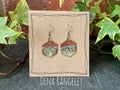 Green copper earrings. Hexagon earrings. earrings. #43