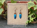 Blue copper earrings. Oval earrings. earrings. #178