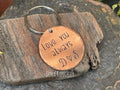 Love you always, keyring, hand stamped keyring, copper keyring, personalised keyring, valentines keyring