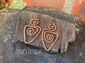 Dangle copper earrings. Chandelier earrings. Spriral earrings #188