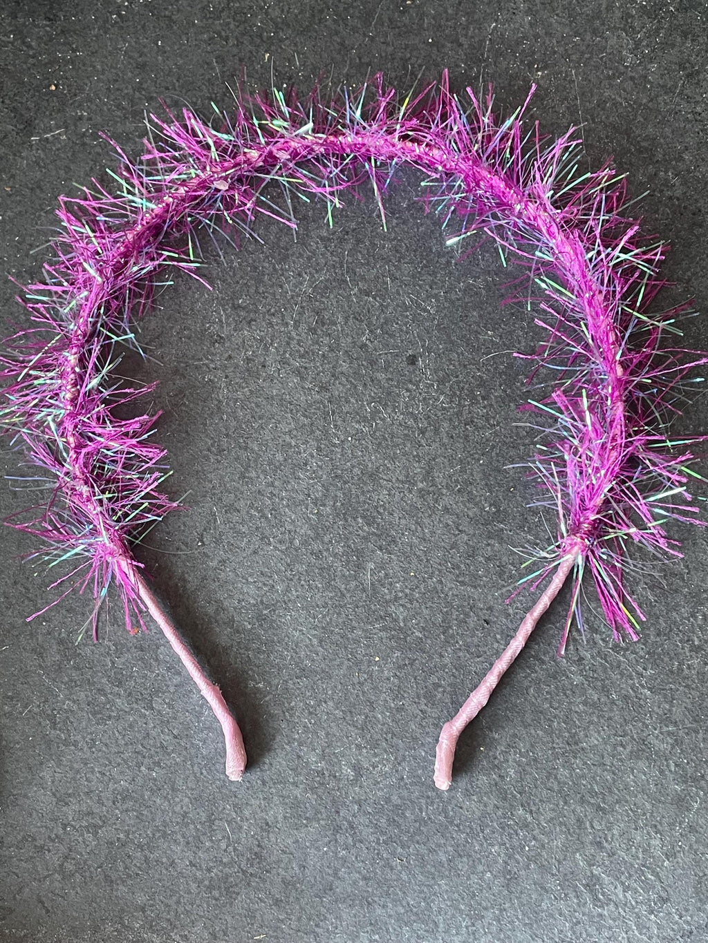 Tinsel hairbands. Tinsel headbands. Sparkle headbands. Pink headband.