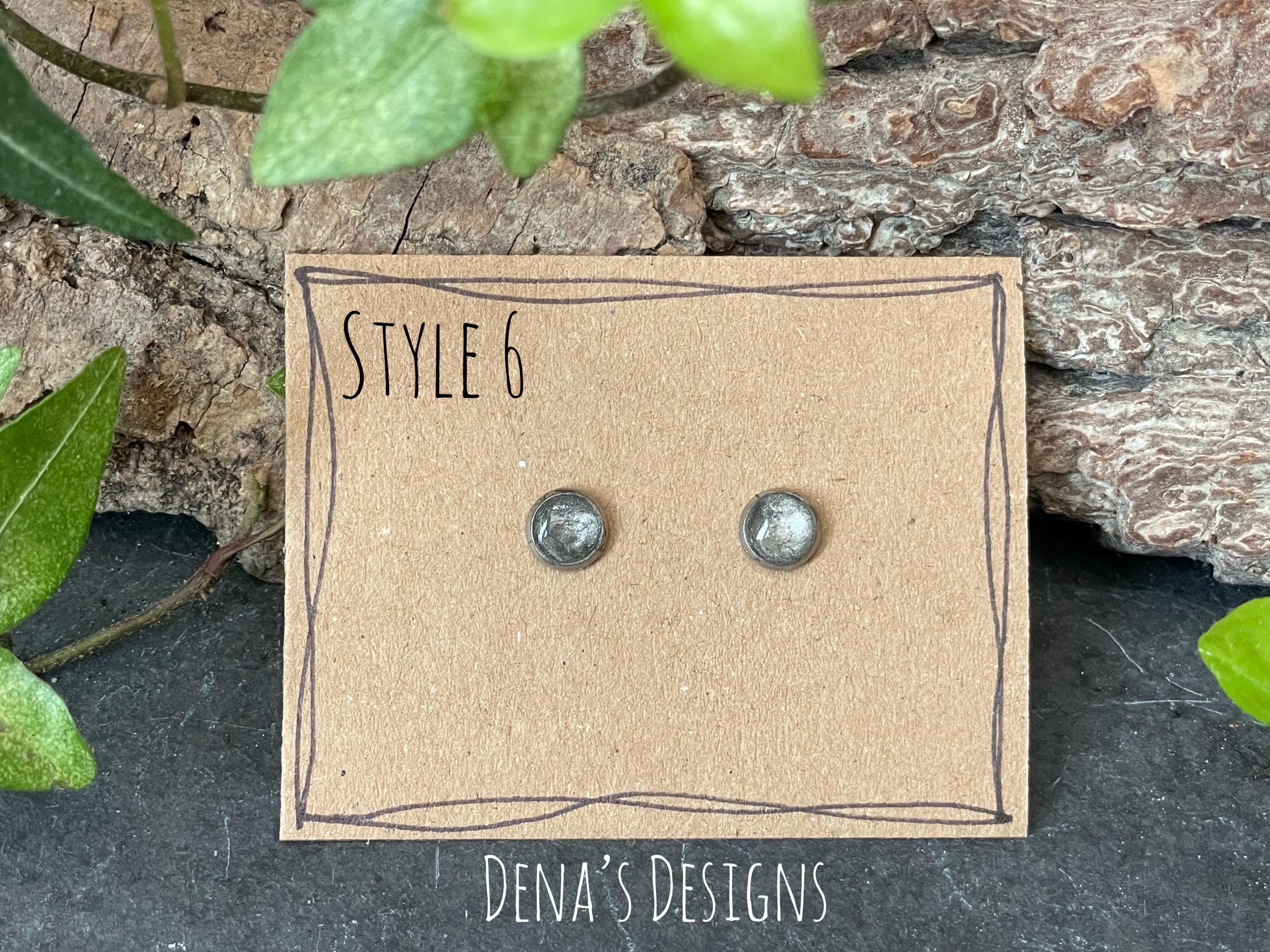 Coloured stud earrings. Stainless steel earrings.